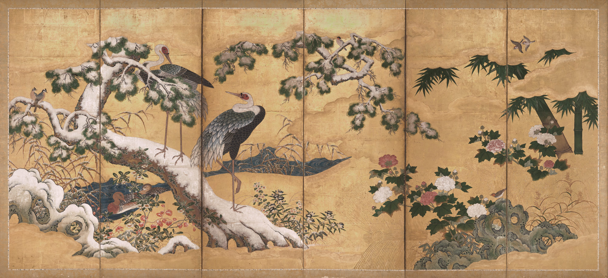 Flowers and Birds of the Four Seasons by  Kanō Eitoku
