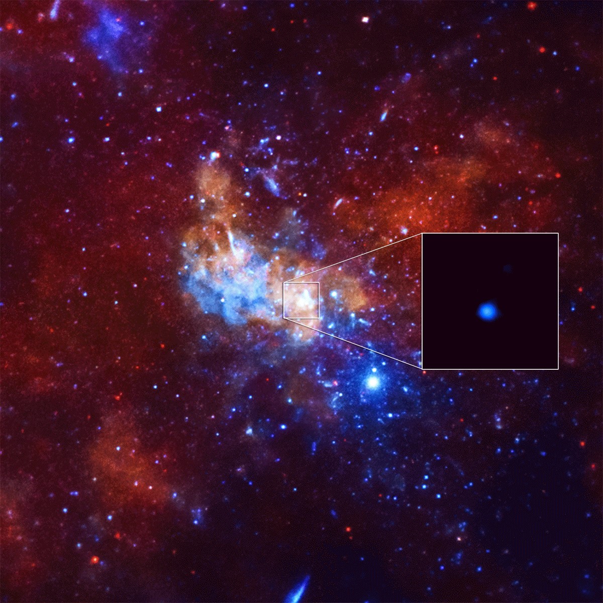 Supermassive black hole at the center of the Milky Way galaxy