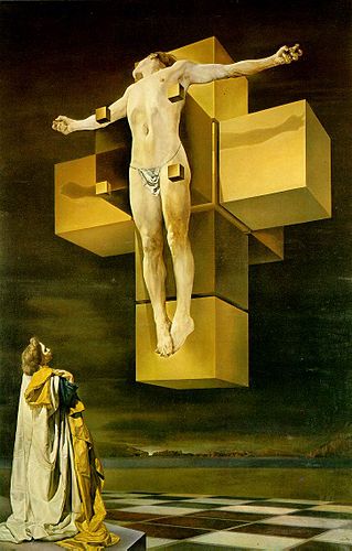Crucifixion (Corpus Hypercubus) by Salvador Dali.