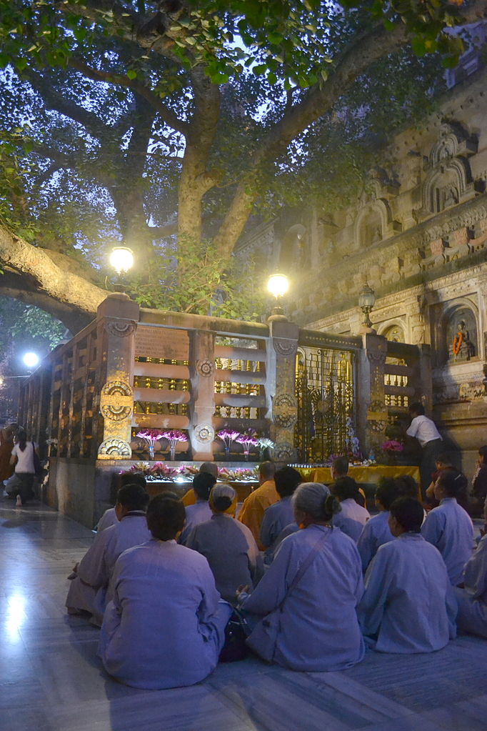 The Vajrashila, where Gautama sat under a tree and became enlightened