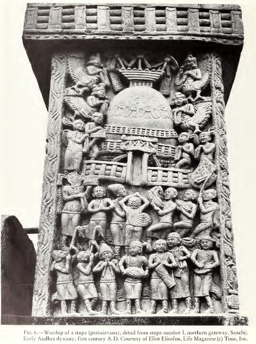Worship of a stupa (parinirvana)