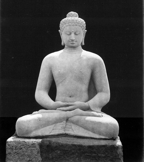 Seated Buddha Amitabha statue, west side of Borobudur, ca. 1863-1866.