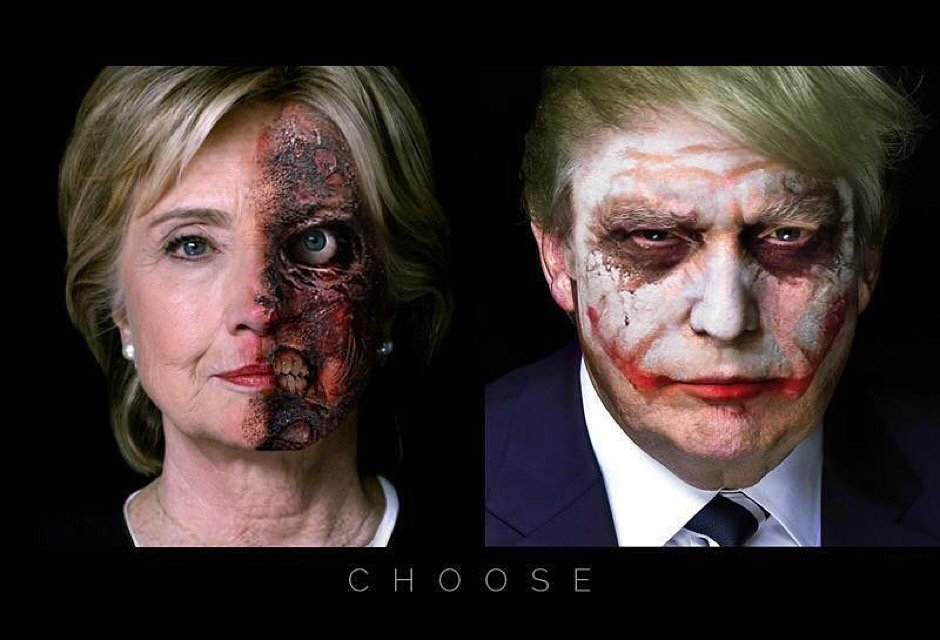The Two-faced Hillary vs The Joker Trump