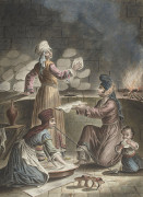 Turkish women baking bread, 1790