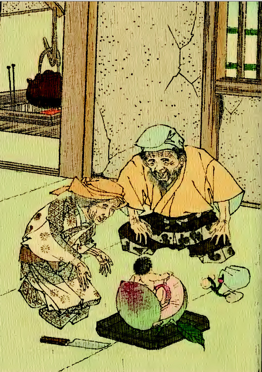 Momotarō, talking dog, monkey, and pheasant.