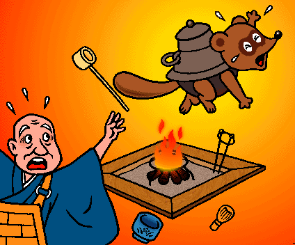 The tanuki tea-kettle can't stand the heat