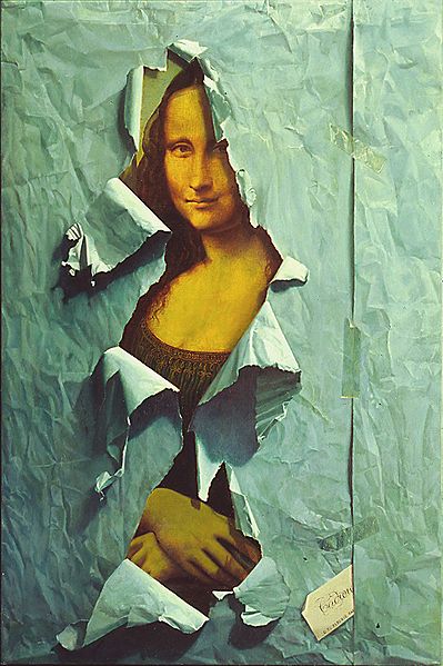 La déchirure. Trompe-l'oeil painted by Henri Cadiou, 1981
