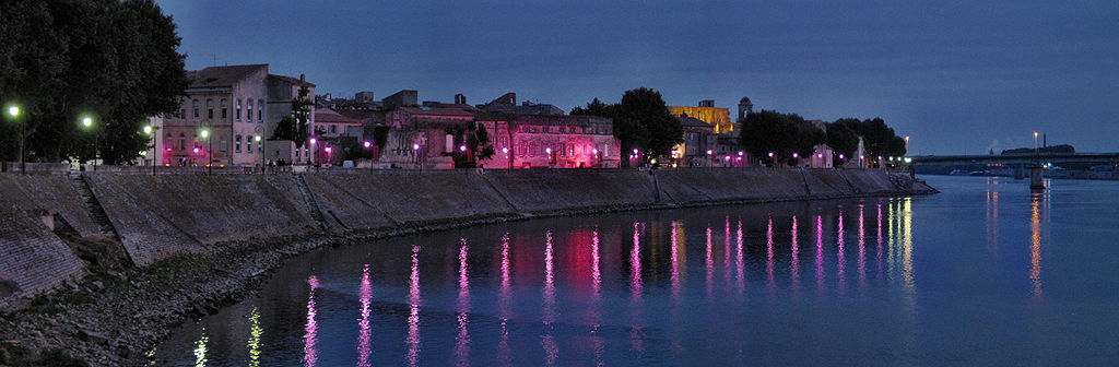 The Rhône River at night