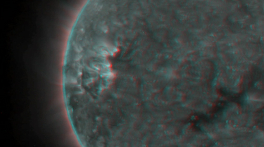 3-D clip  highlights active regions on the Sun