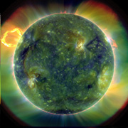 multiwavelength extreme ultraviolet image of the sun
