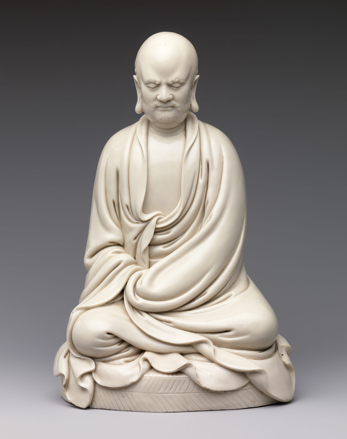 A porcelain statuette of Chan Patriarch Bodhidharma