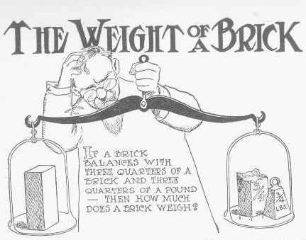 The weight of a brick